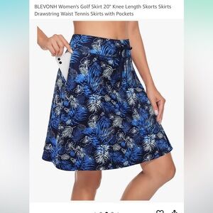 Blue and White Floral 21” Skort XL